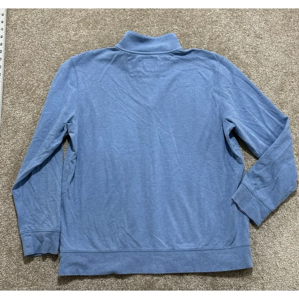 Southern Tide Men's L The Skipjack Quarter Zip Pullover Blue Cotton Blend